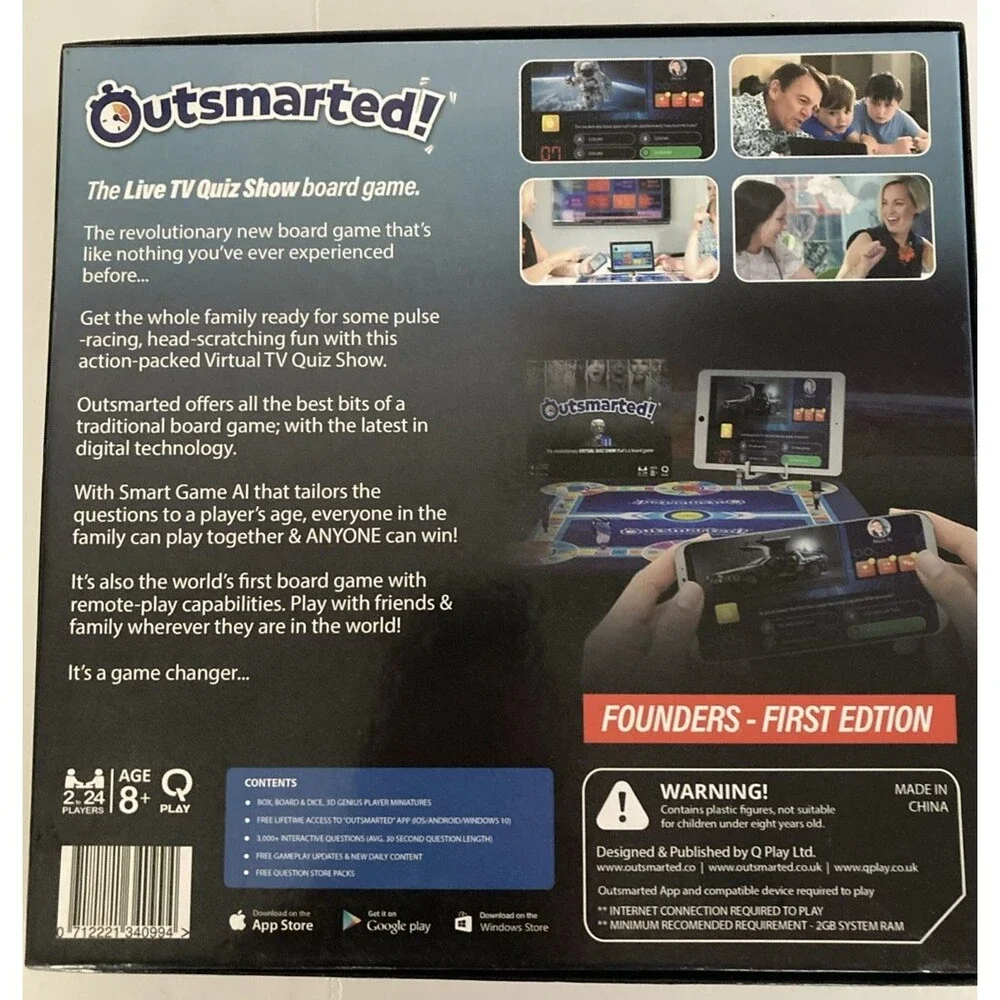 Outsmarted Founders First Limited Edition The Live Family Quiz Show Board Game